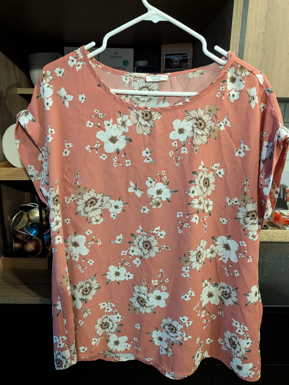 Ardene Coral Pink Floral Blouse